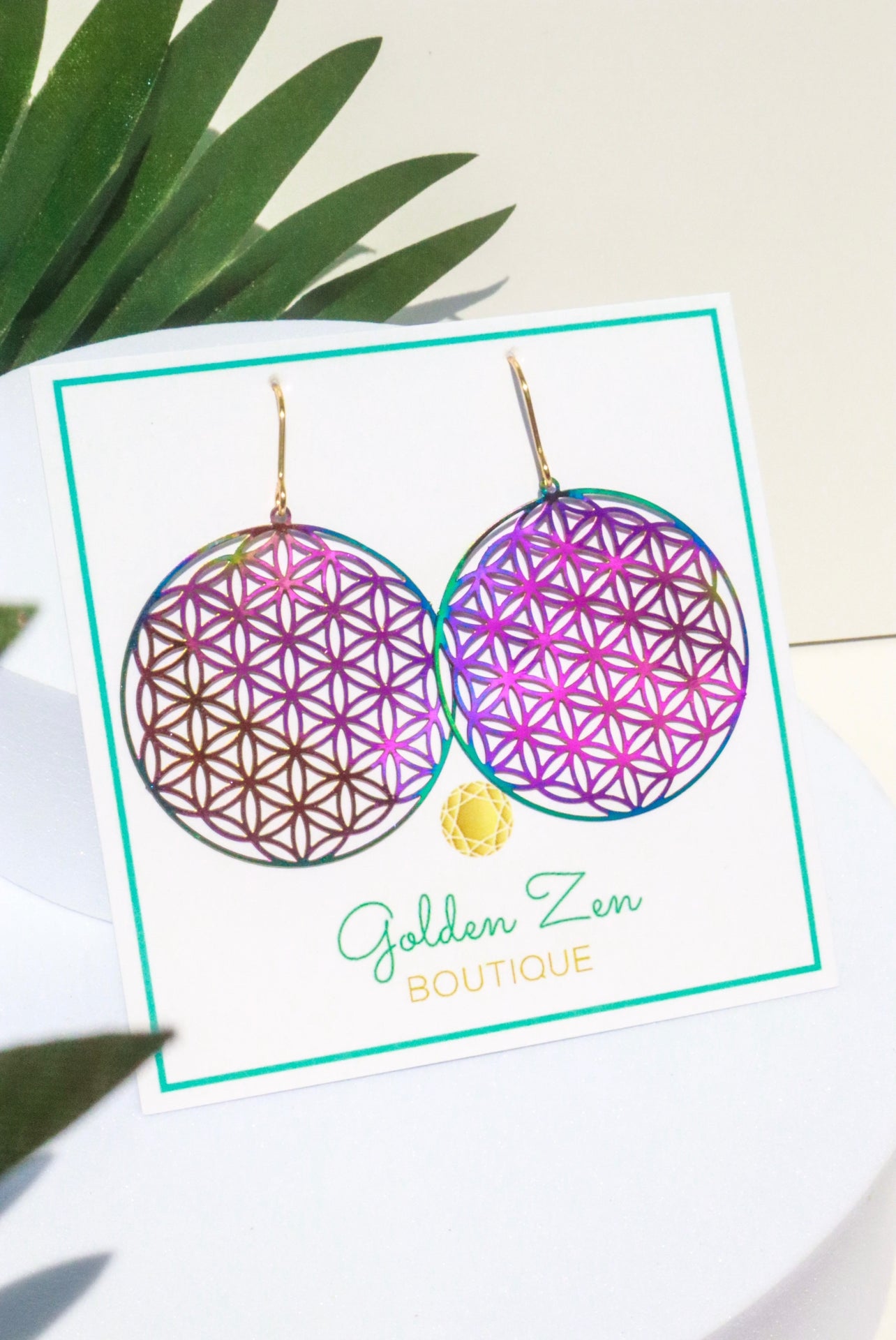Multicolor Sacred Geometry Earrings