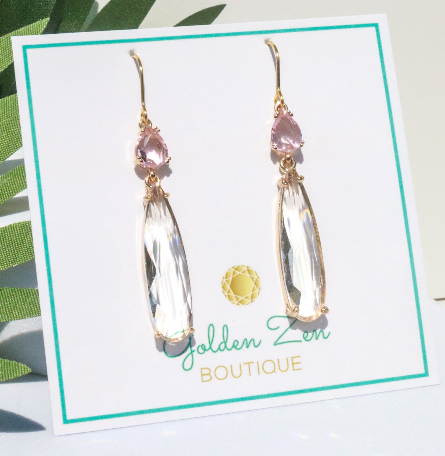 Elegant Pink Crystal Earrings