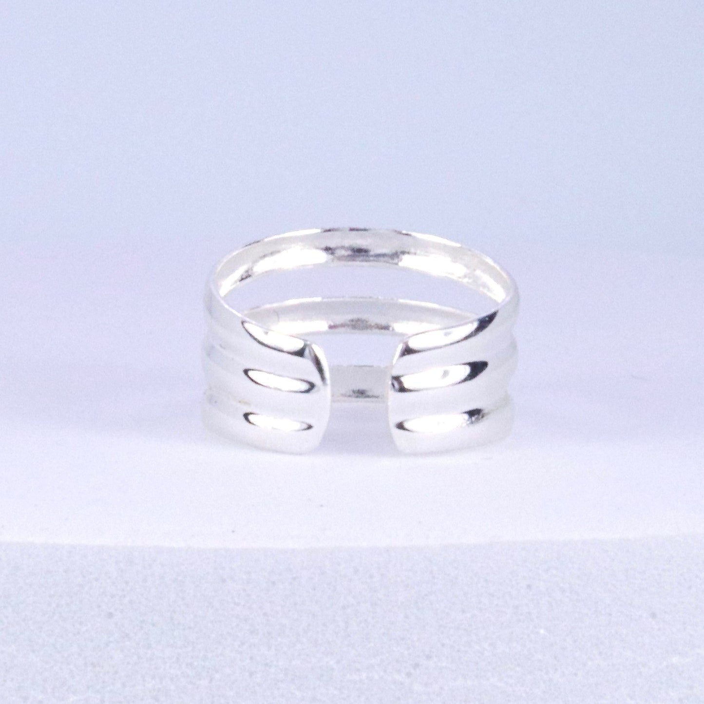 Tri-layer High Polish Sterling Silver Toe Ring