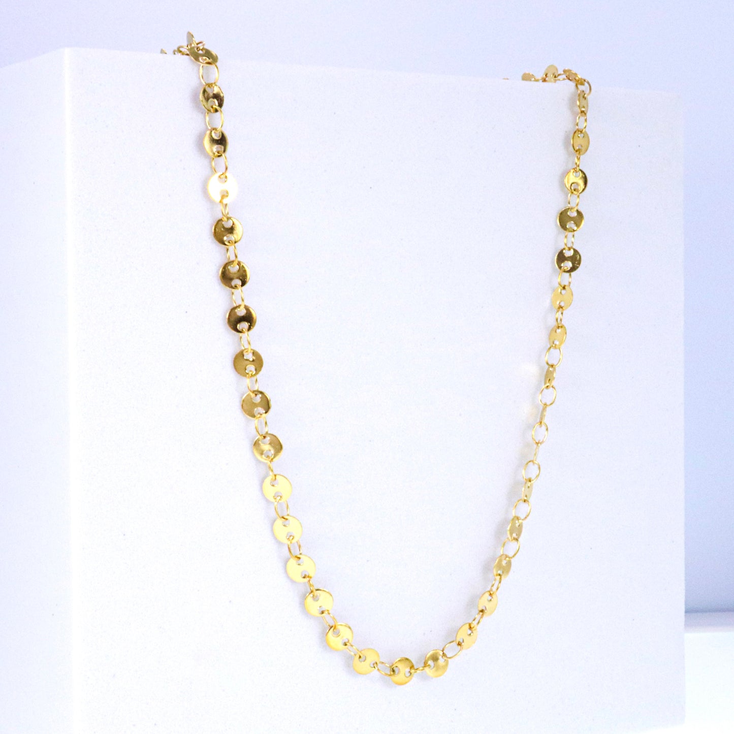 Shimmer Gold Delicate Choker Stainless Steel Necklace