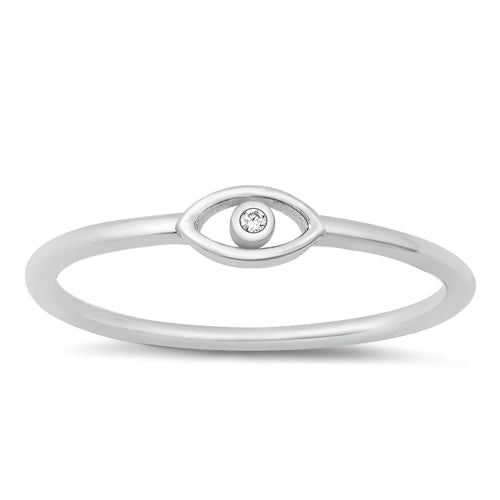 Dainty Sterling Silver Evil Eye Ring