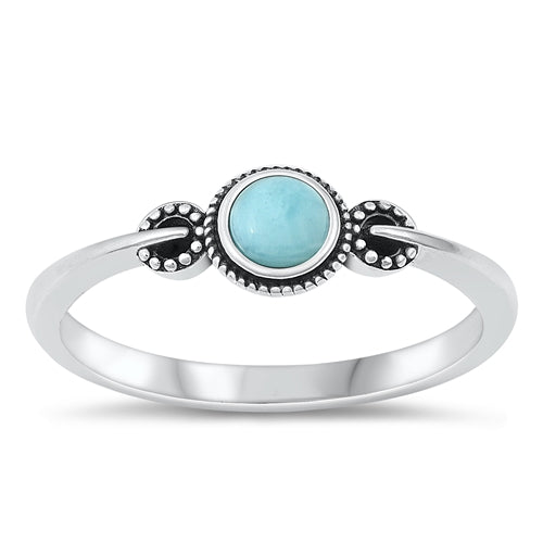 Dainty Larimar Sterling Silver Ring