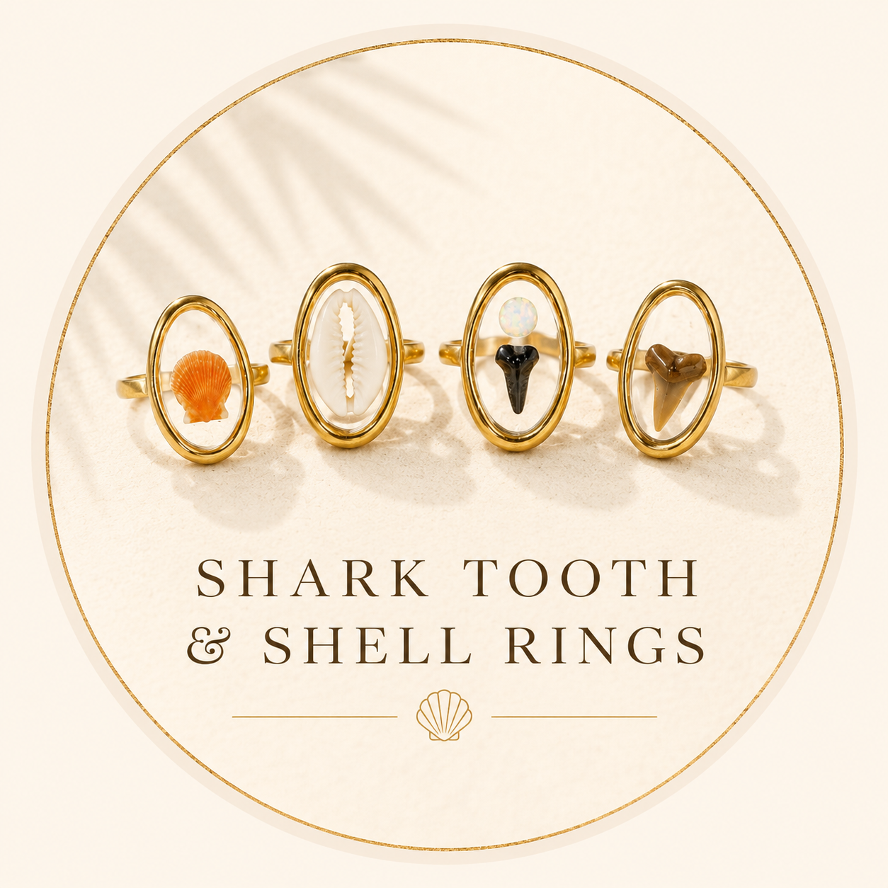 Shark Tooth & Shell Rings