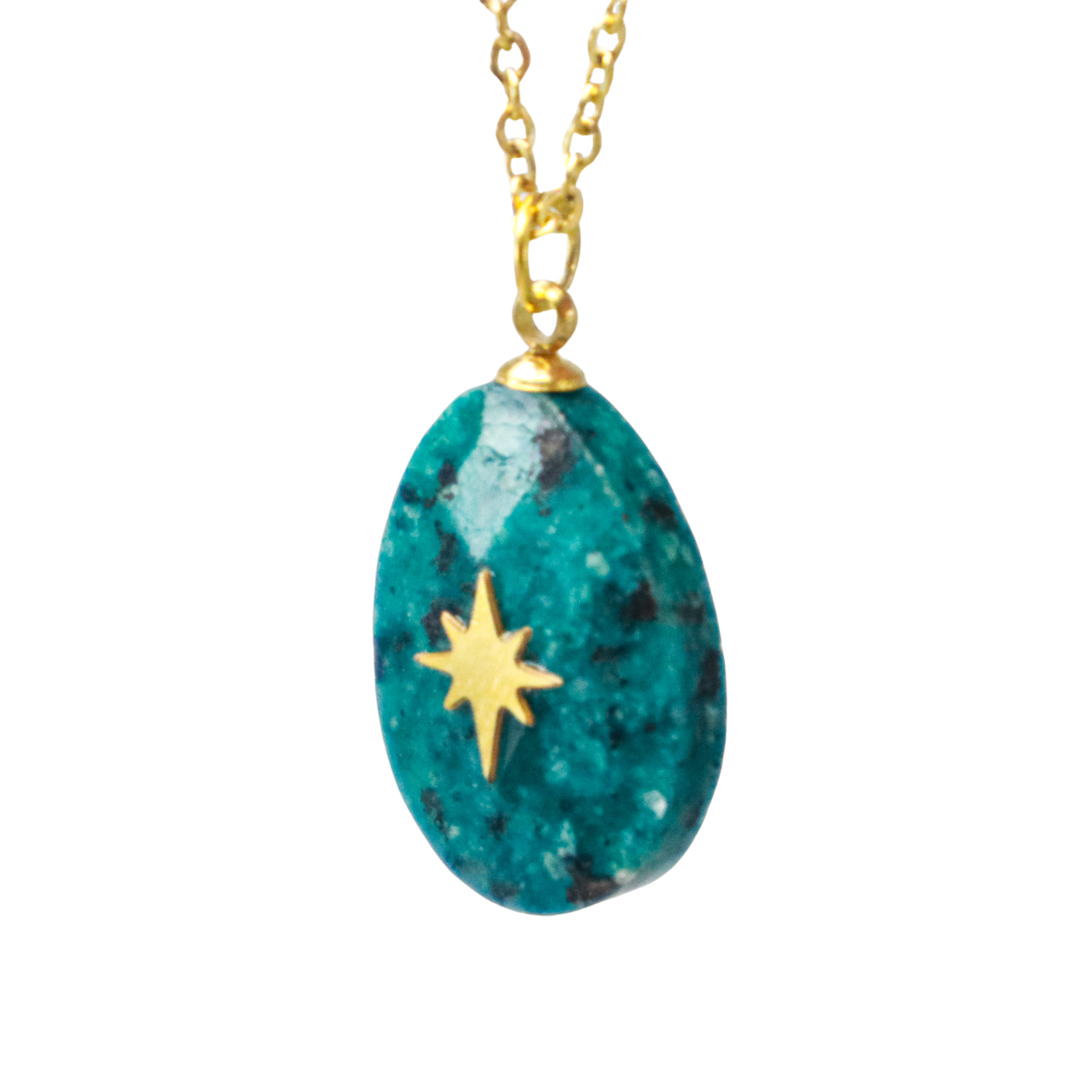 African Turquoise Gemstone Necklace – Golden Zen Boutique LLC