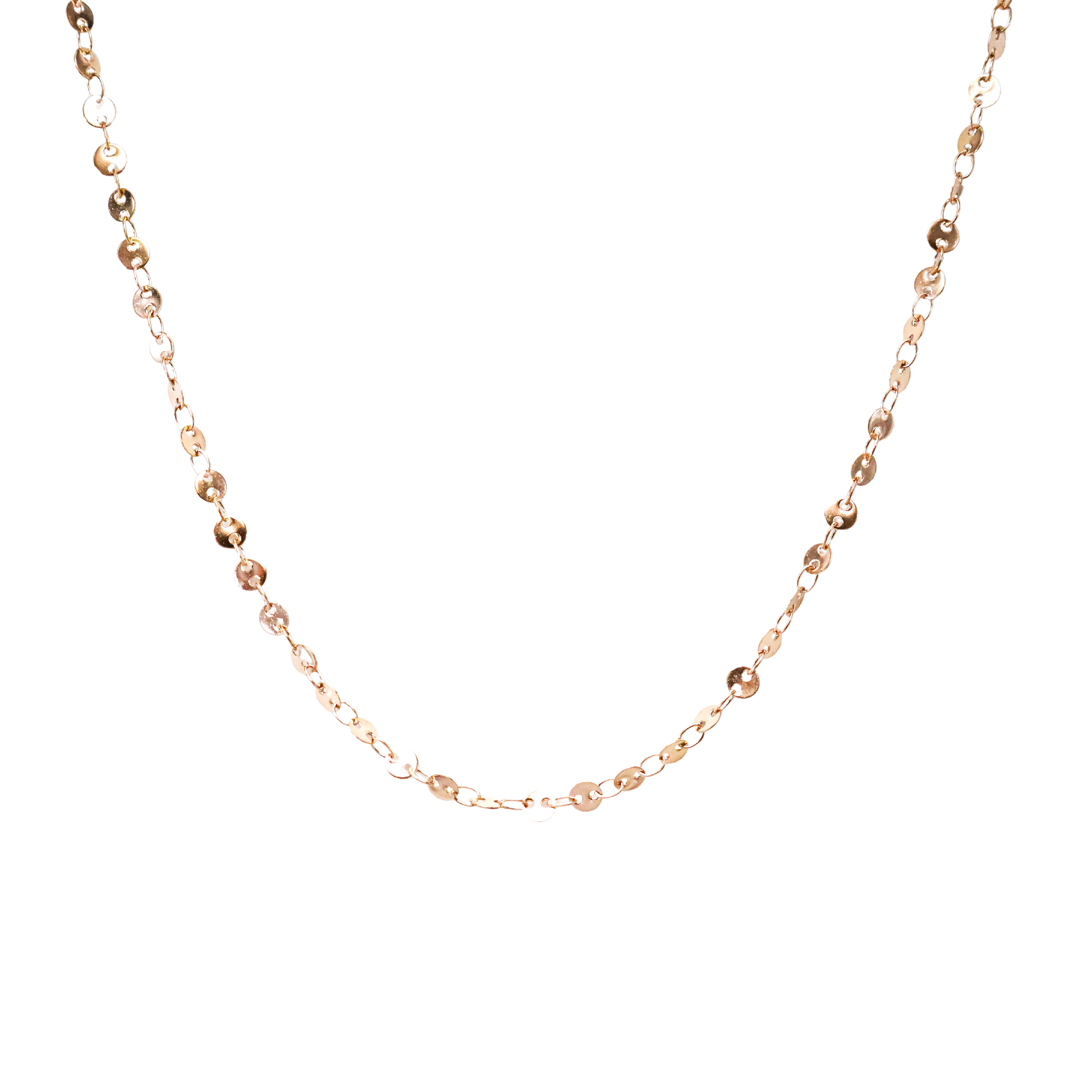 Rose Gold Sequin Disk Choker Chain