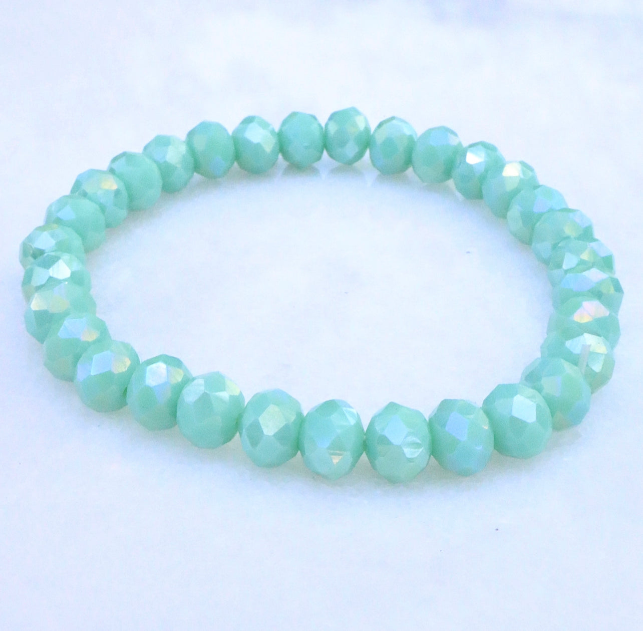 Sea Foam Green Crystal Bracelet