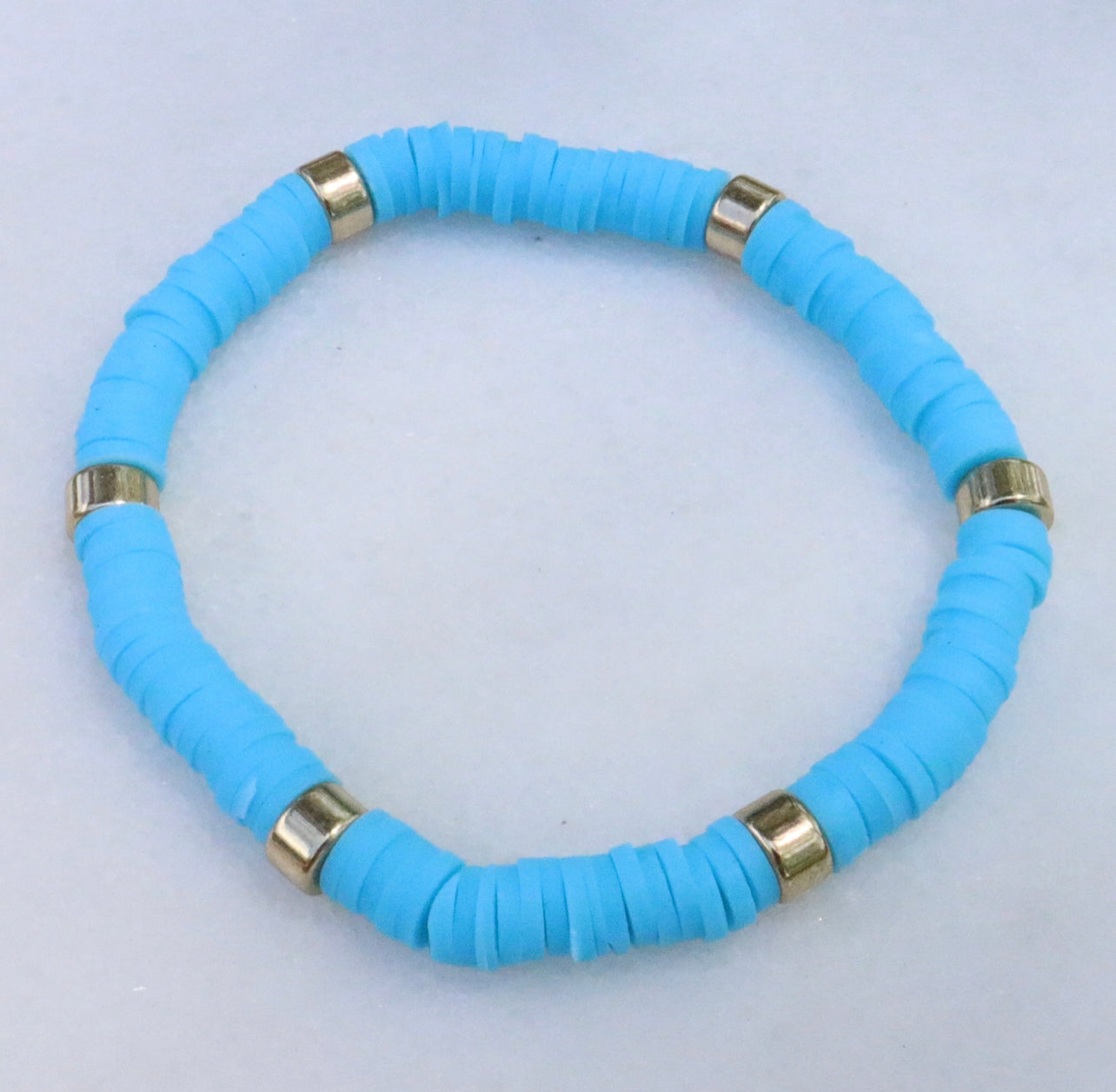 Blue & Gold Clay Bracelet