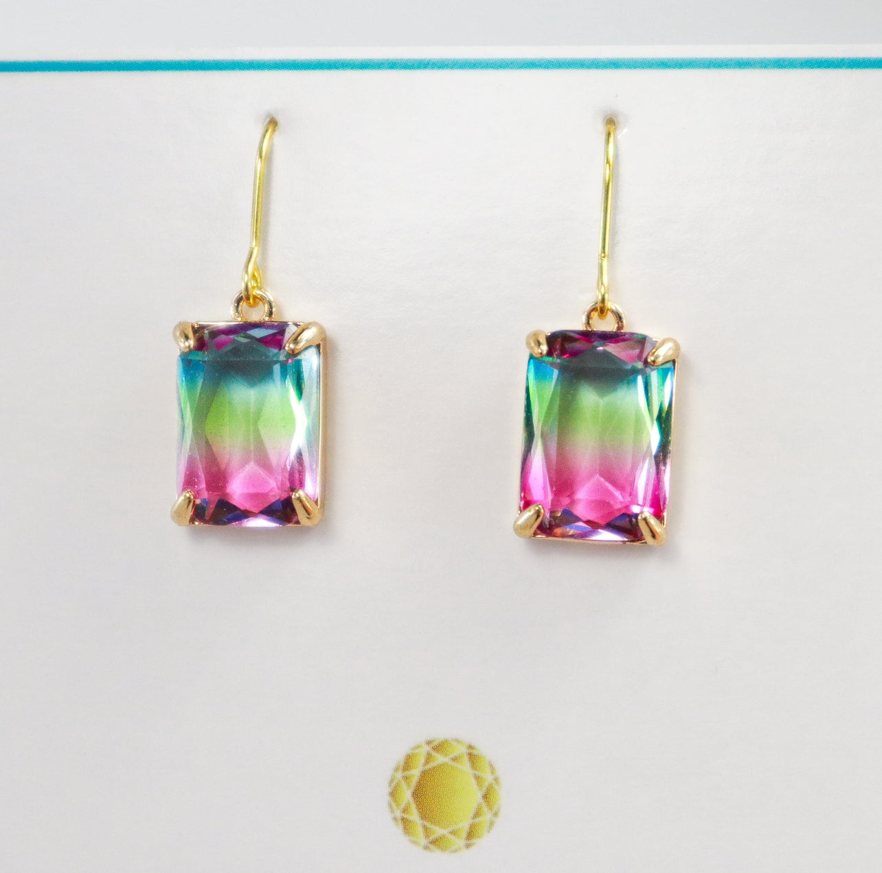 Bailey’s Gold & Ombre Multicolor Crystal Dangle Earrings