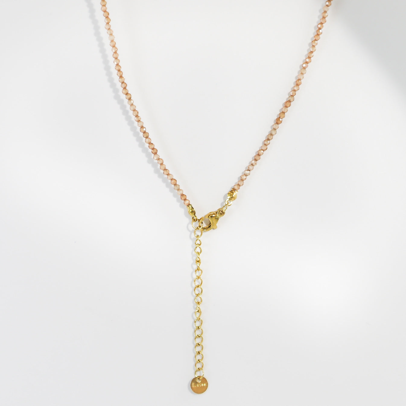 Fresh Water Pearl Tan & Gold Crystal Necklace