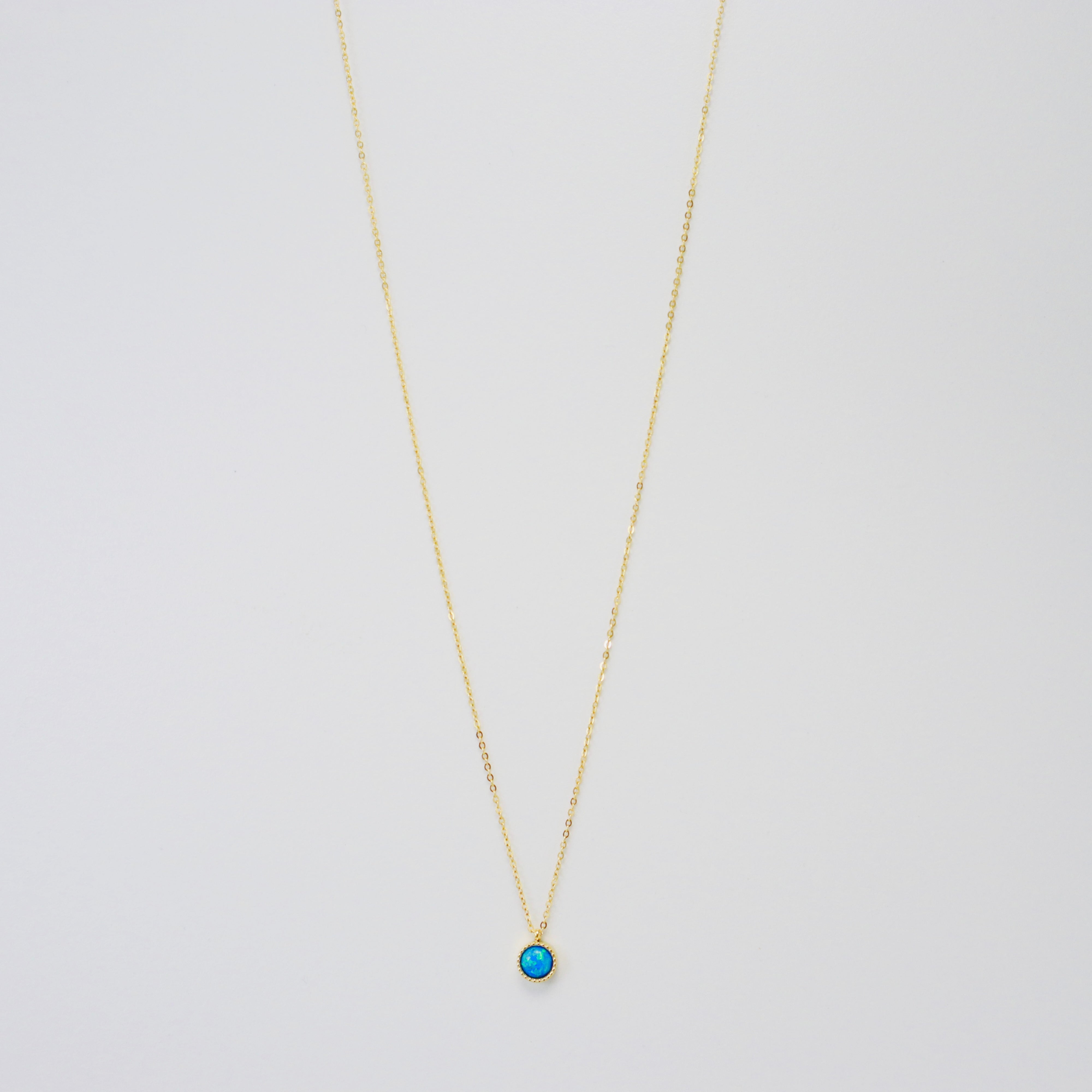 Dainty Australian Blue Opal Necklace