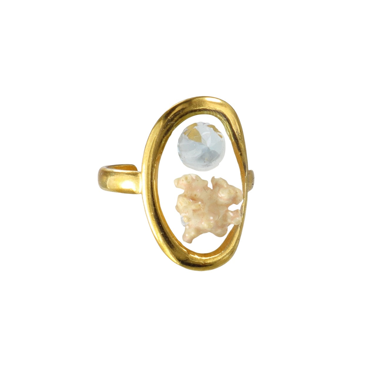 Garden City Coral & Aquamarine Ring