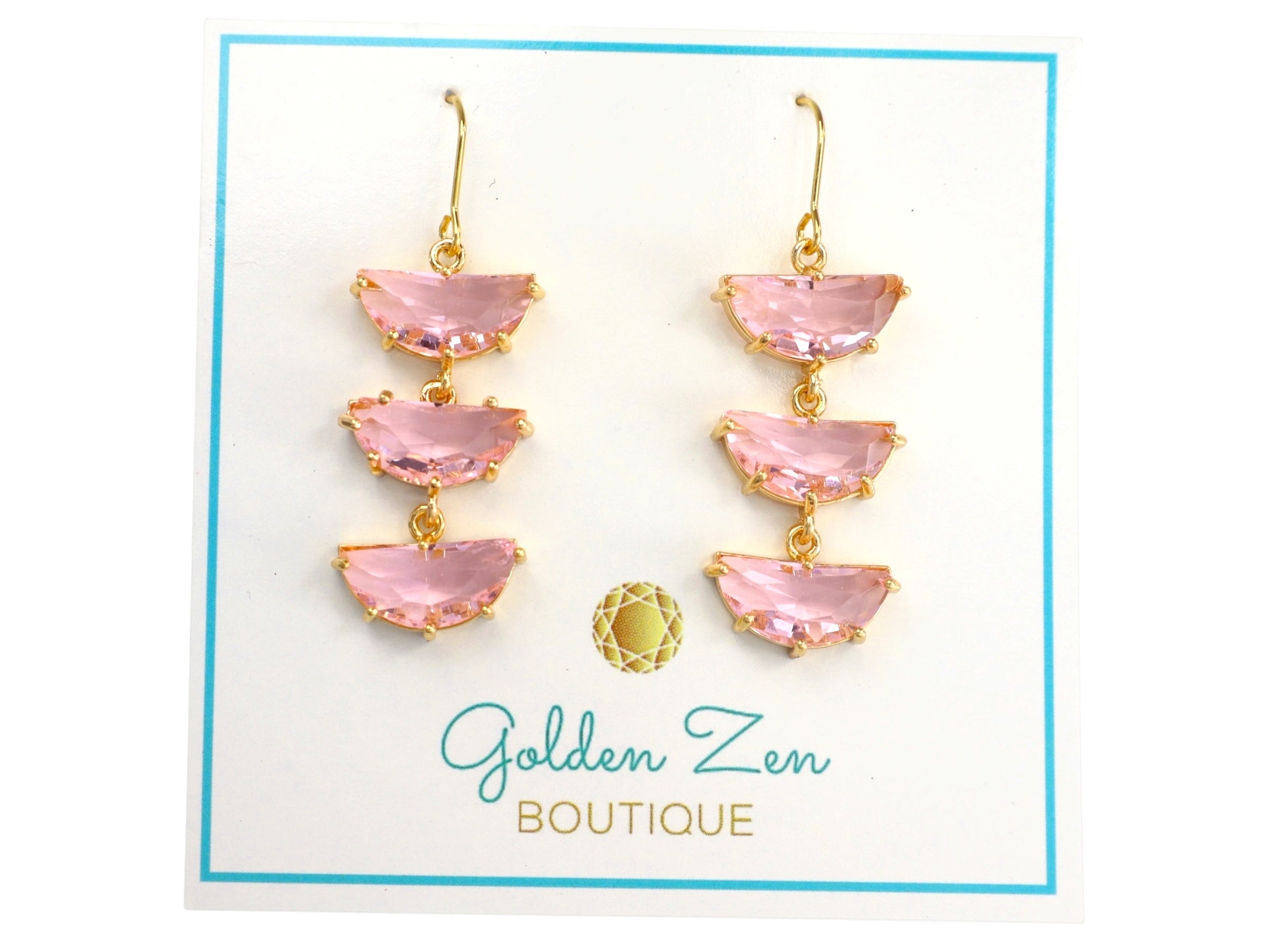 1.5” Pink Crystal Chandelier Earrings
