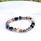 Elegant Black Glass Crystal Beaded Bracelet