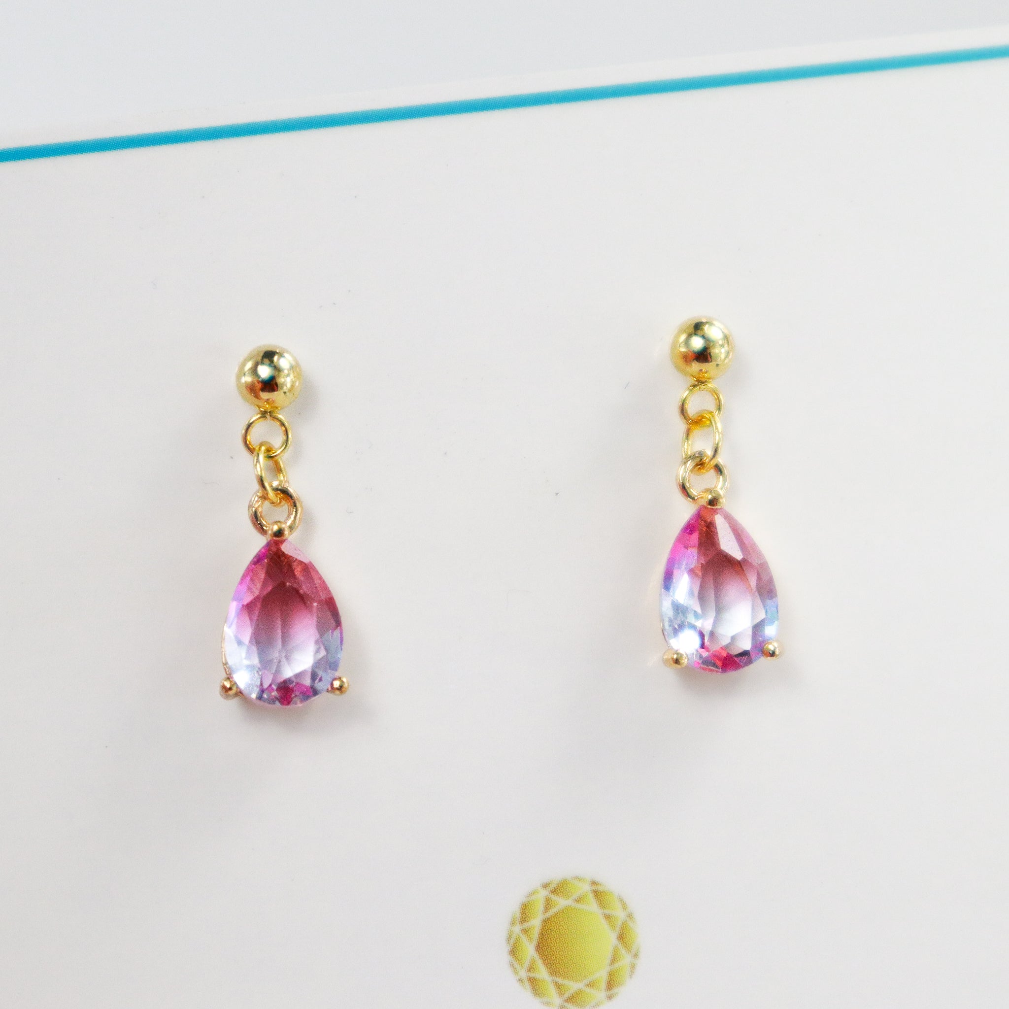 Dainty Ombre Pink & Purple Post Earrings