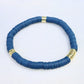 Navy Blue & Gold Clay Bracelet