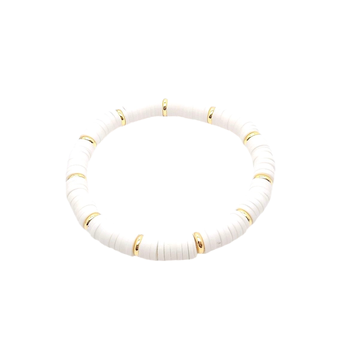 White & Gold Clay Bracelet