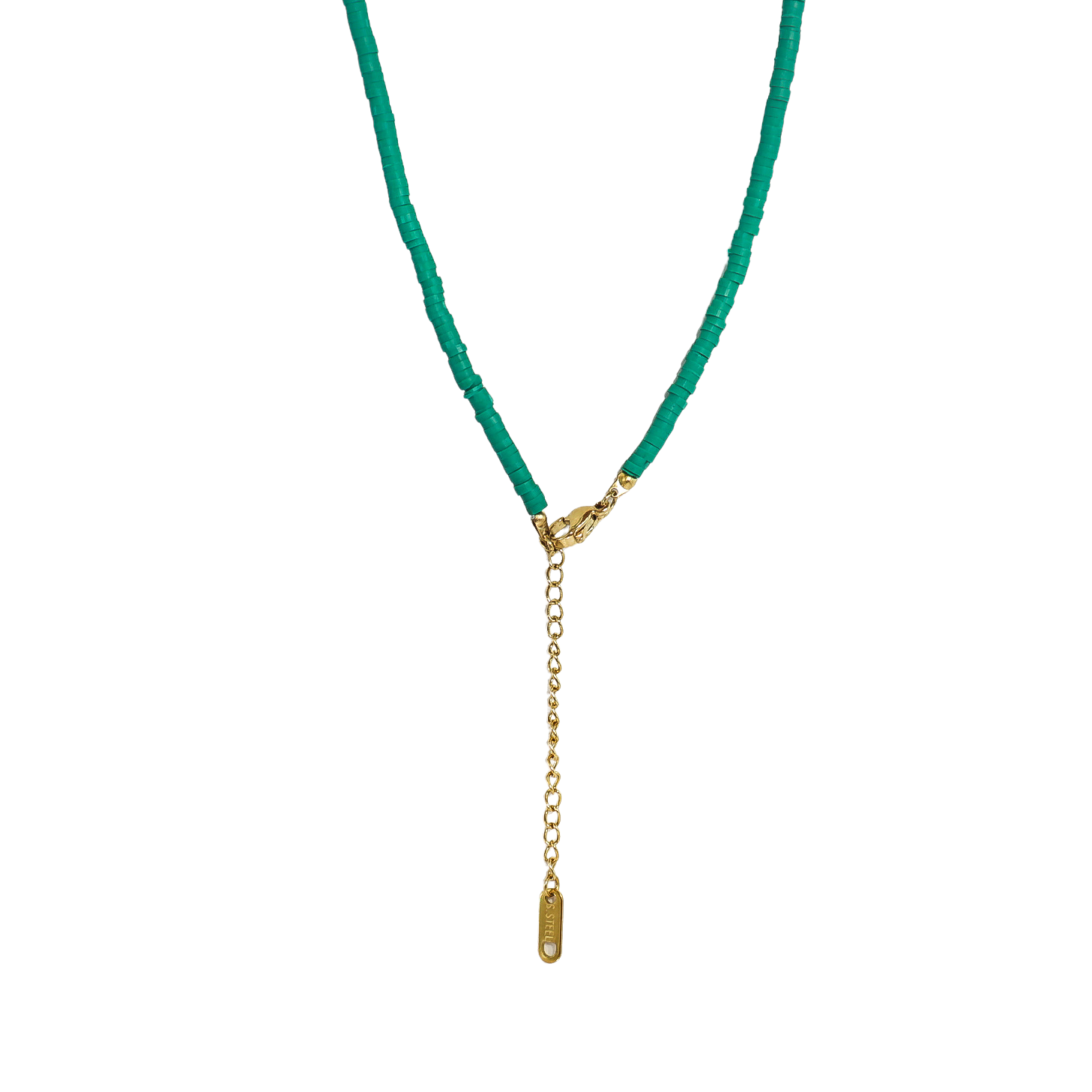 Coastal Teal Clay Beaded Necklace