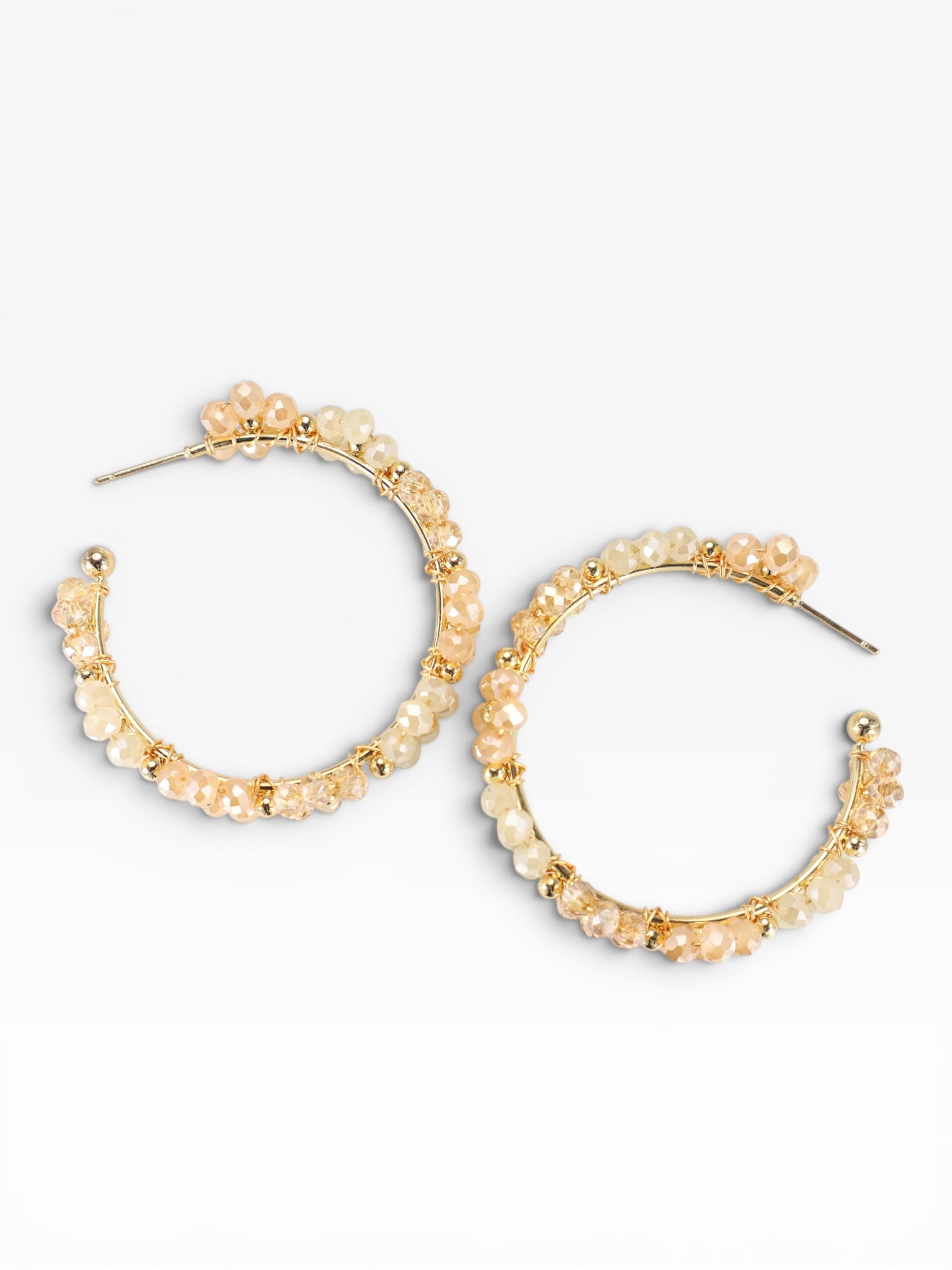 2”inch Champagne Crystal Daisy Hoops