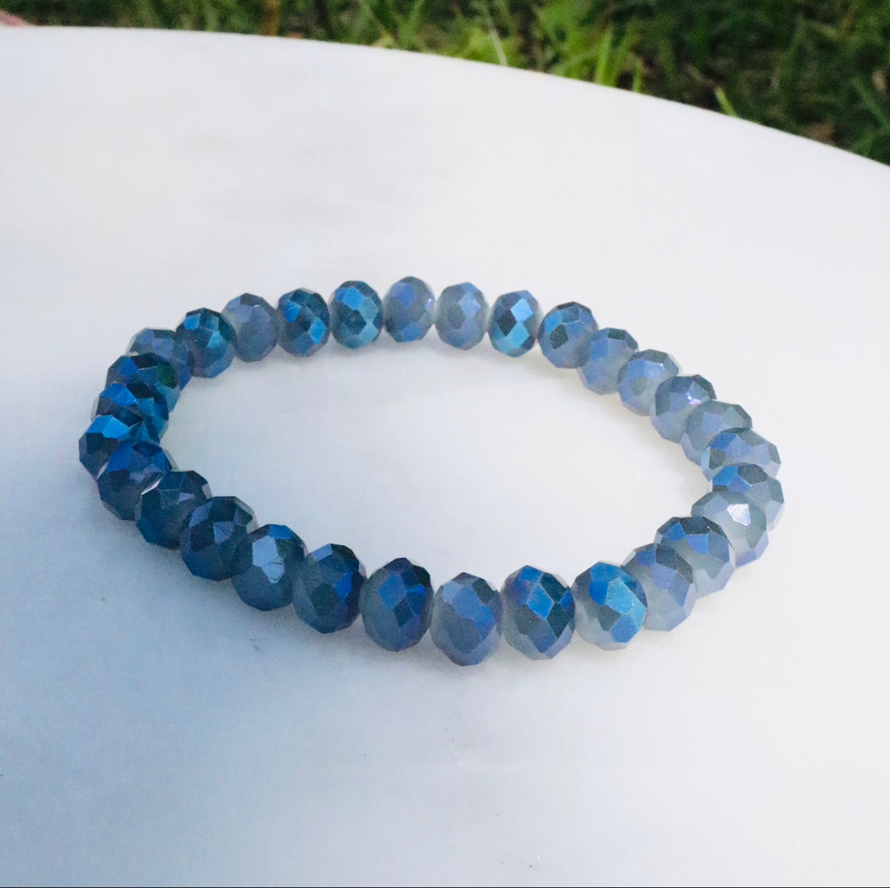 Iridescent Blue Crystal Bracelet