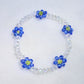 Blue & Clear Crystal Daisy Bracelet
