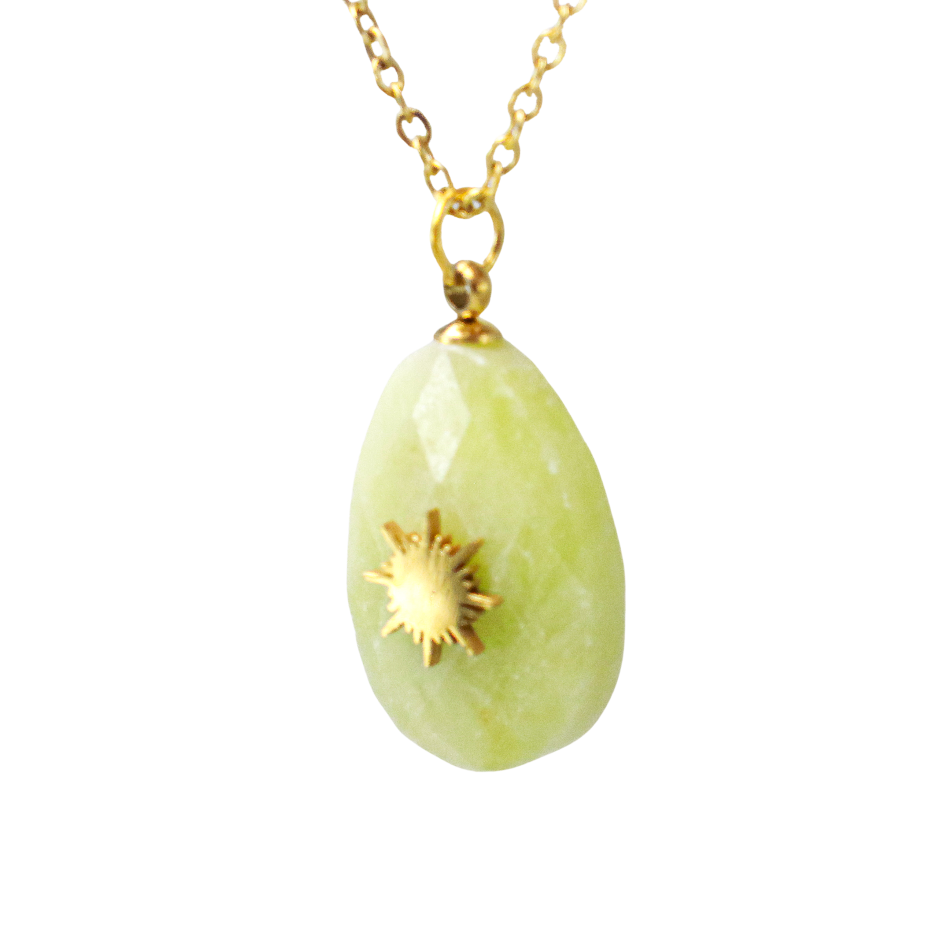 Green Quartz Gemstone Necklace – Golden Zen Boutique LLC