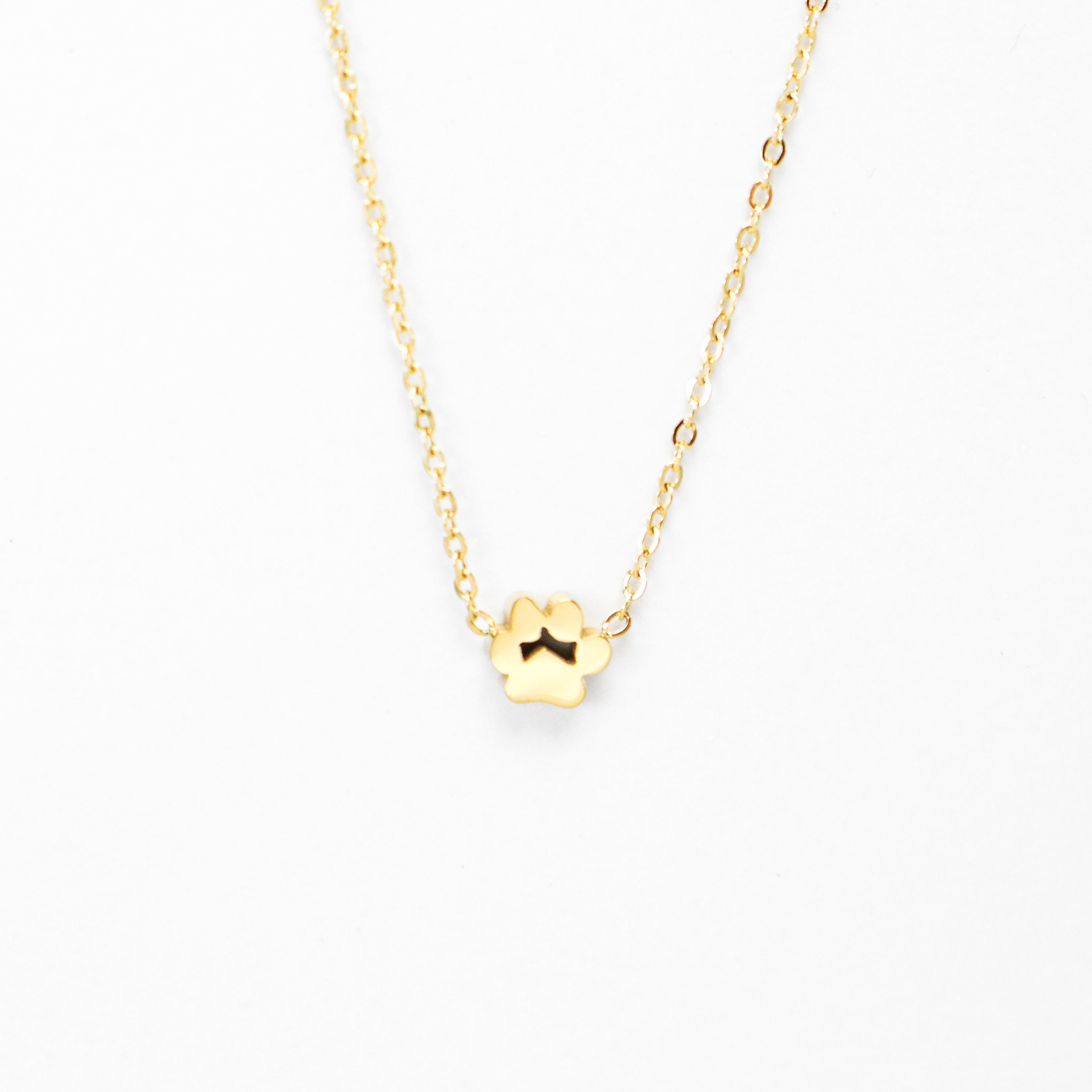 Dainty Gold Paw Print Necklace