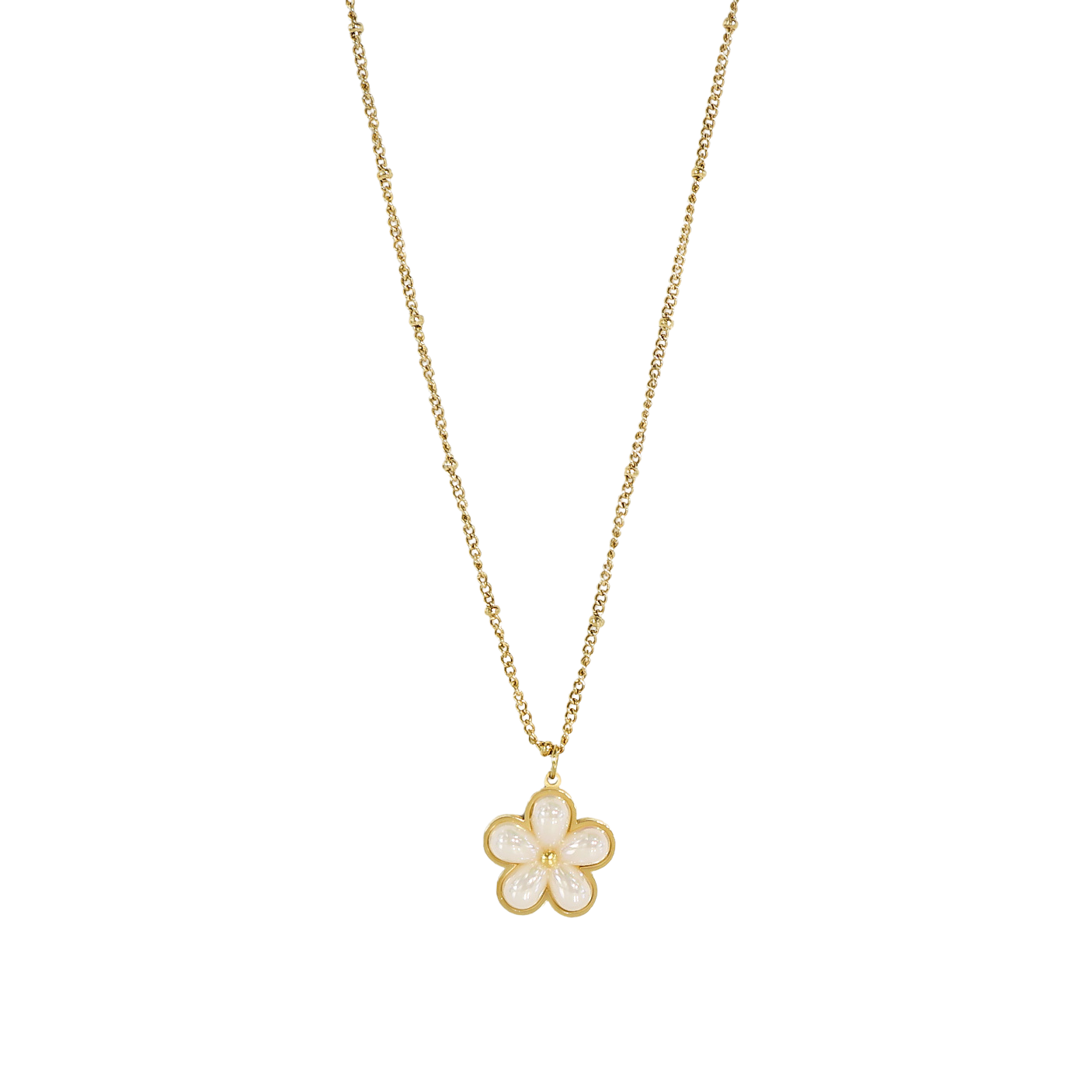 Plumeria Gold Flower Necklace