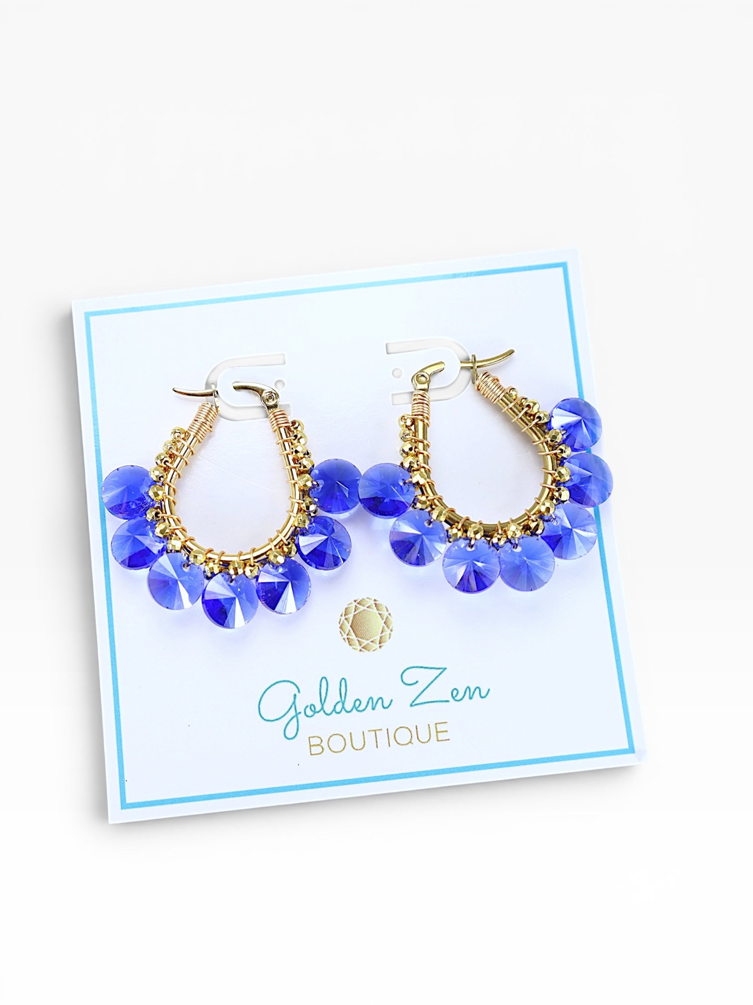 1.5”in Luxe Blue Woven Hoops