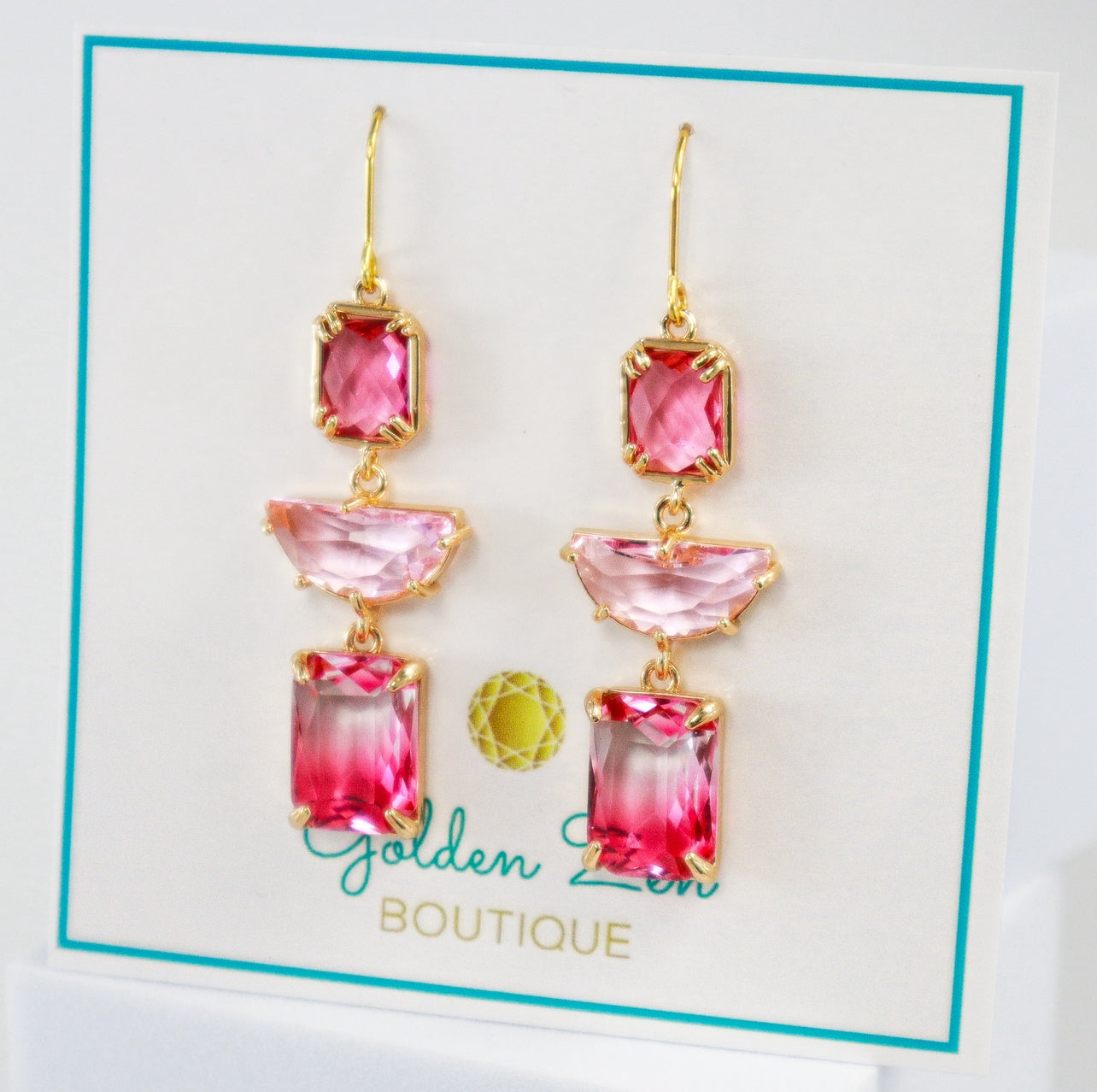 Lulu’s Pink Ombre Statement Earrings