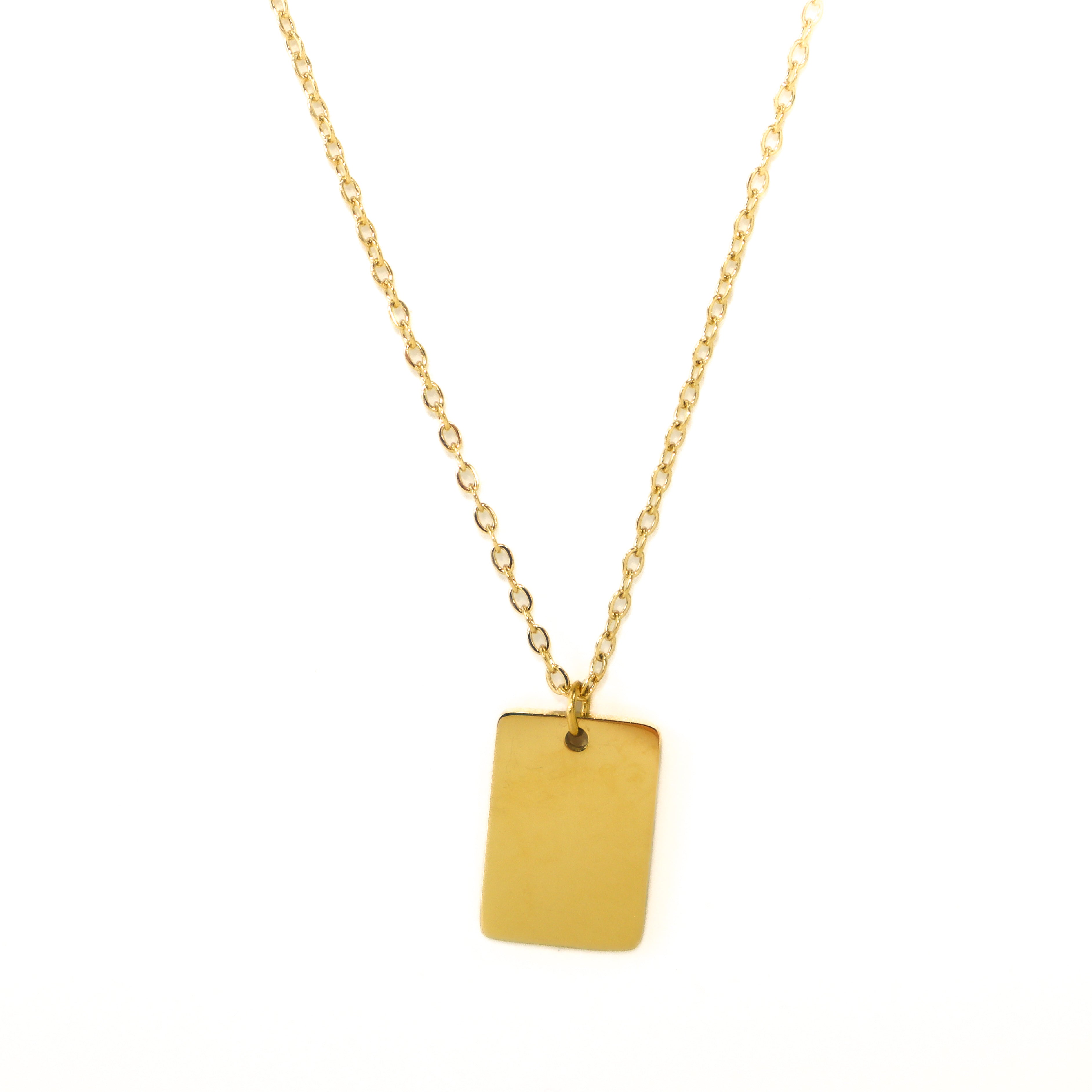 Dainty Golden Dog Tag Necklace