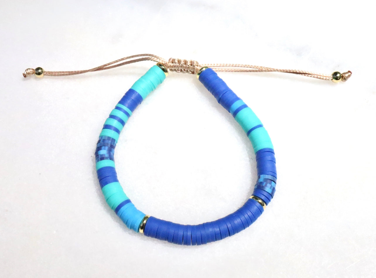 Navy Blue & Teal Adjustable Bracelet