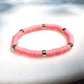 Pink & Gold Clay Bracelet