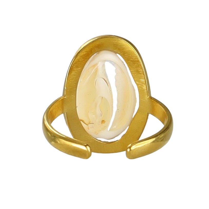 Pristine Cowrie Shell Ring