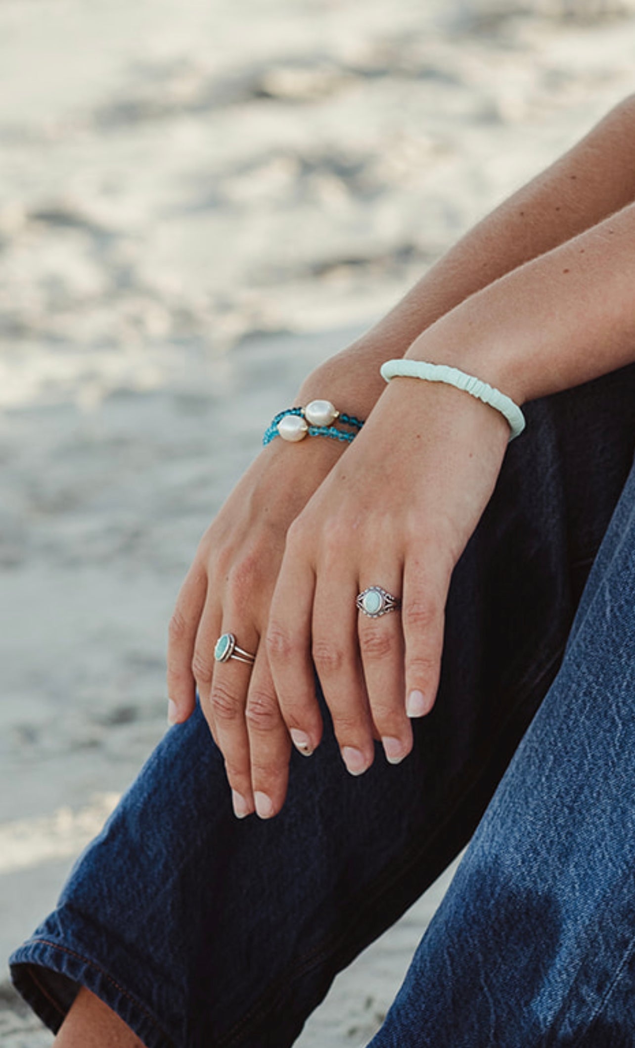 Vintage Style Larimar & Sterling Silver Ring