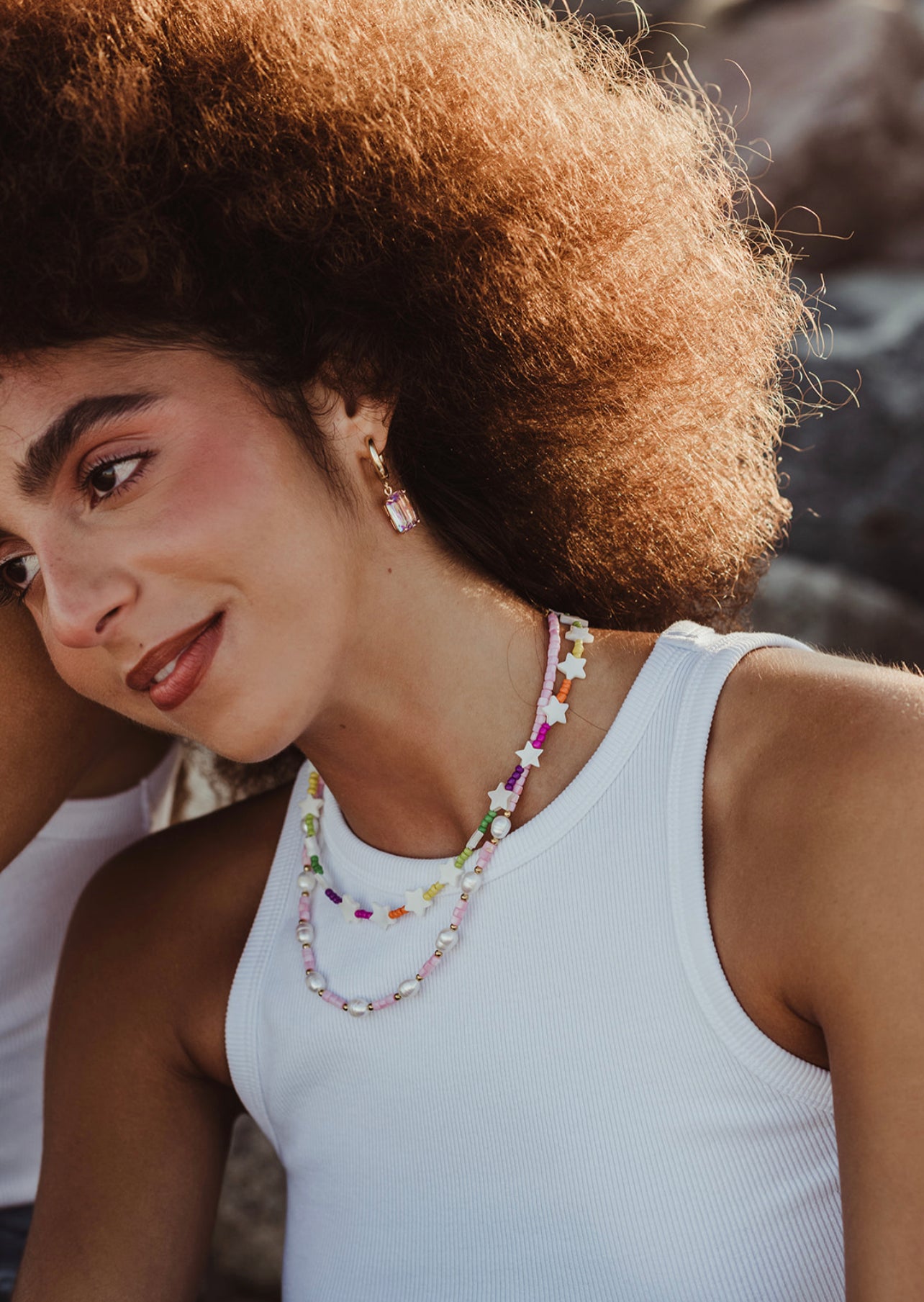 Pink Mother of Pearl & Fresh Water Pearl Beaded Necklace