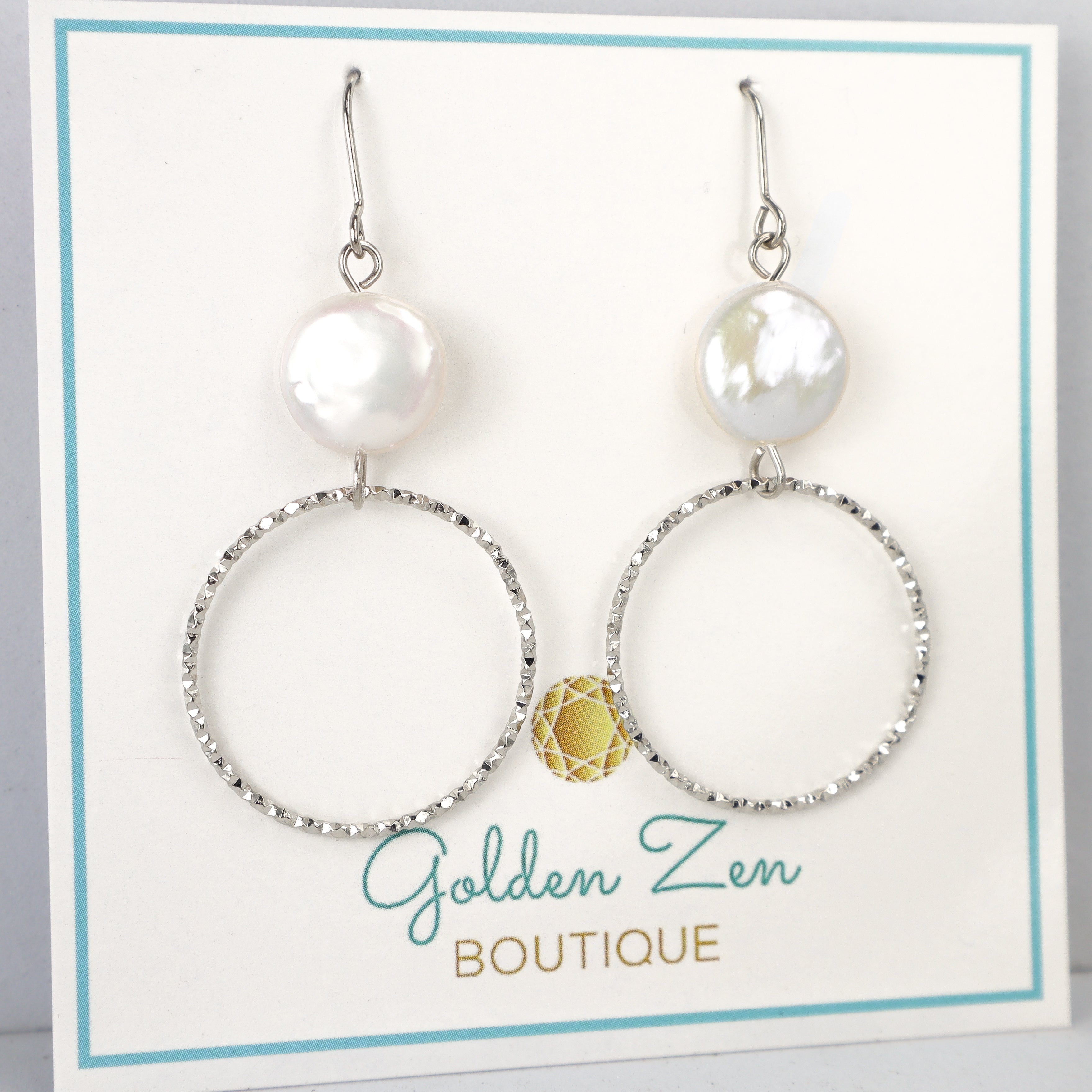 Gold & Pearl Aura Hoop Earrings