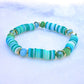 Multicolor Teal Clay & Crystal Bracelet