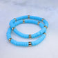 Blue & Gold Clay Bracelet