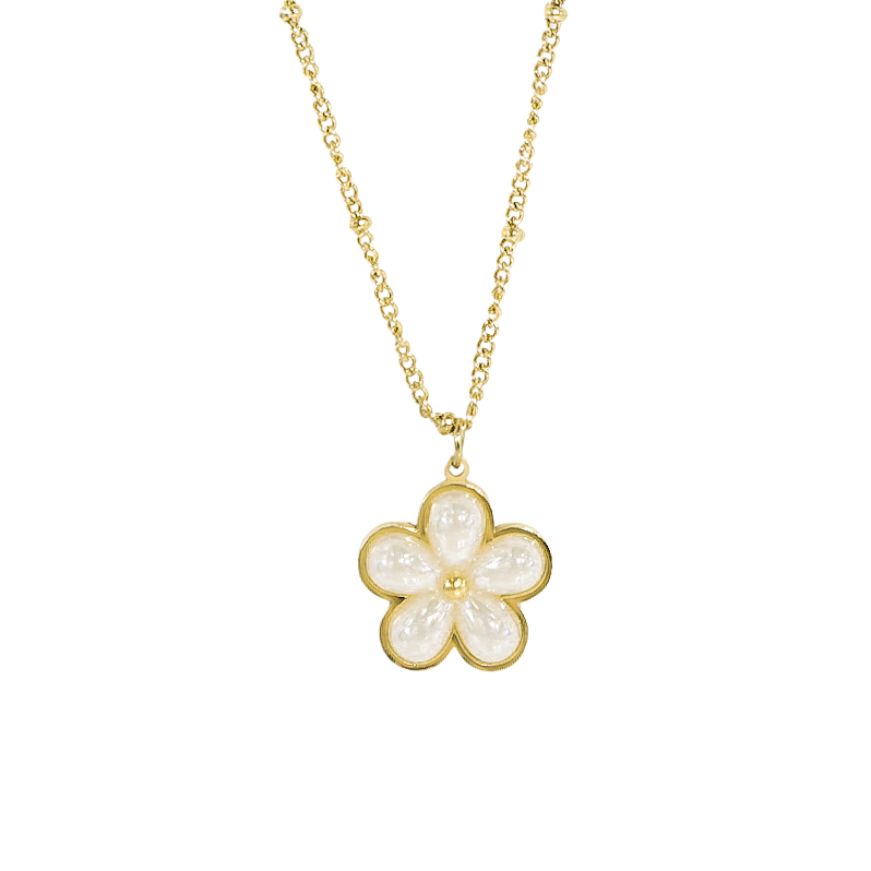 Plumeria Gold Flower Necklace