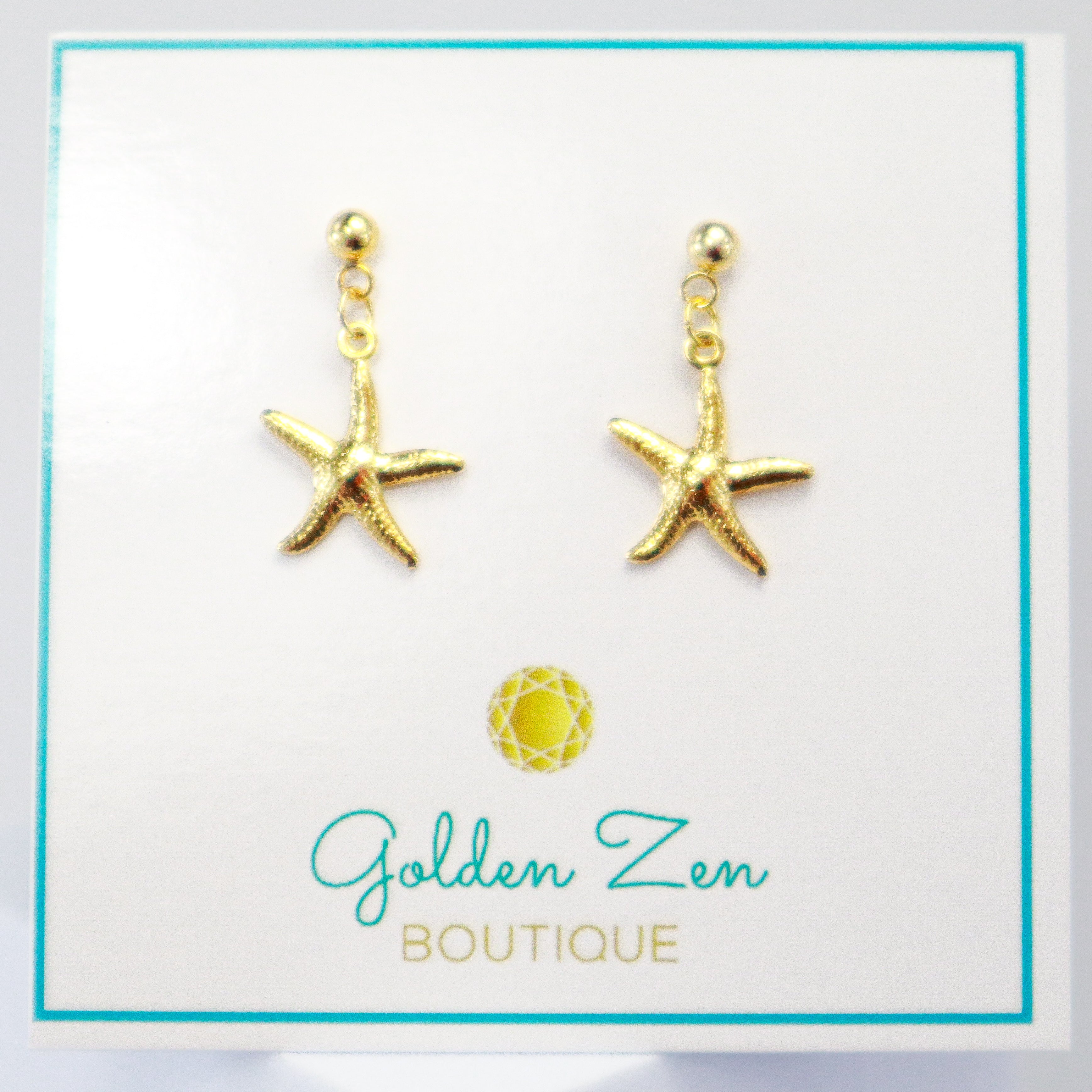 Gold Starfish Post Earrings