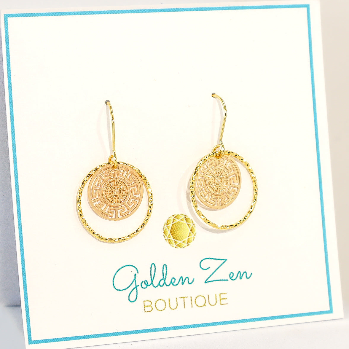 Dainty Gold Medallion Earrings