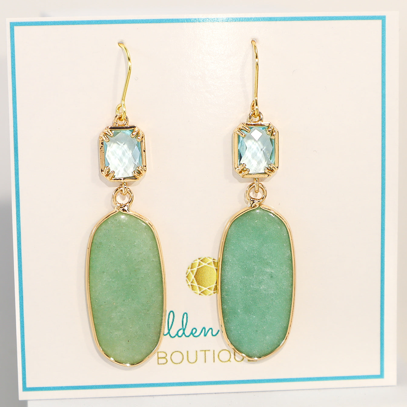 Aquamarine & Amazonite Dangle Earrings