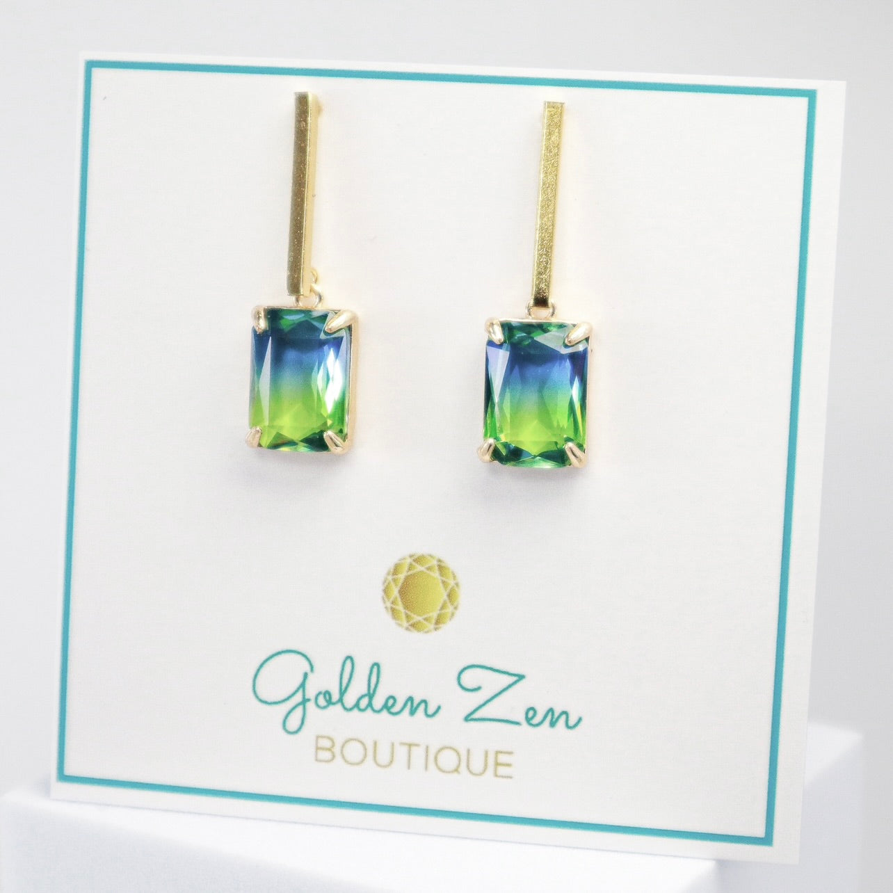 Bella’s Green Crystal Dangle Earrings