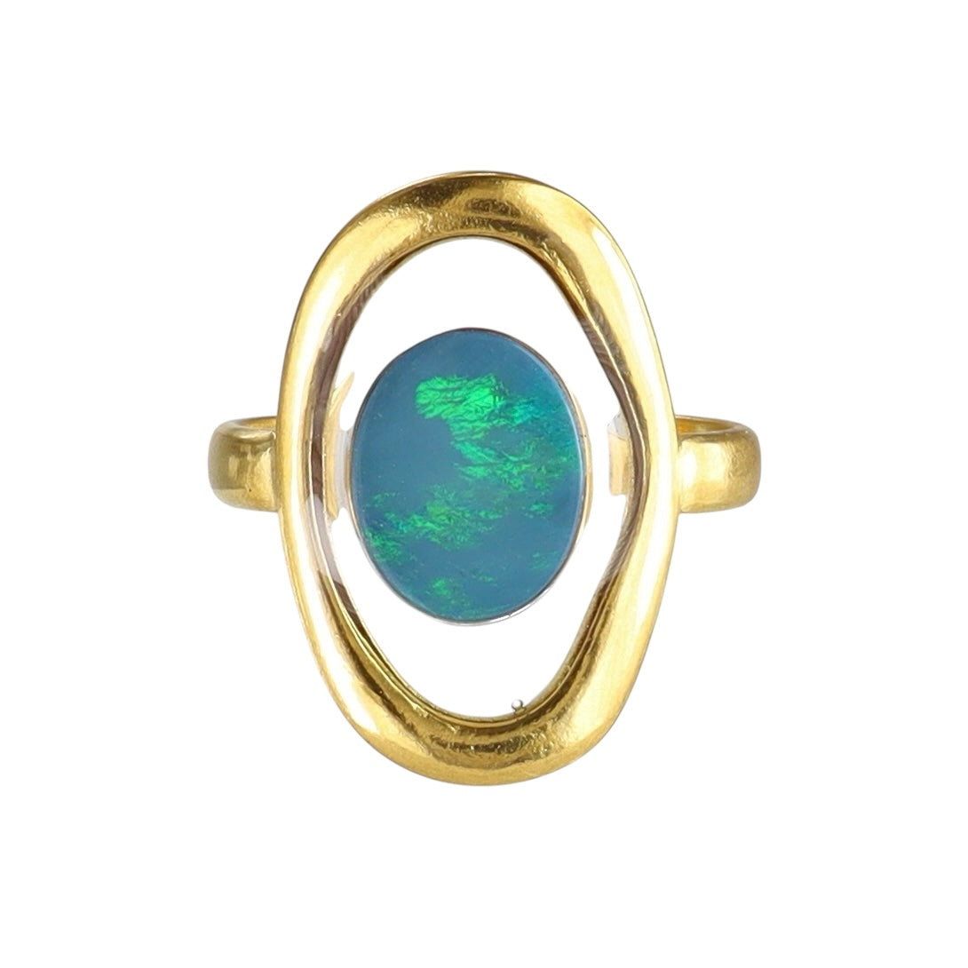 Carribean Glow Genuine Opal Ring