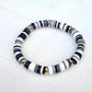 Black, White, Grey & Gold Clay Bracelet
