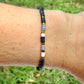 Black, Grey & Gold Skinny Clay Bracelet