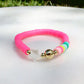 Mother of Pearl Pink & Rainbow Colorblock Bracelet