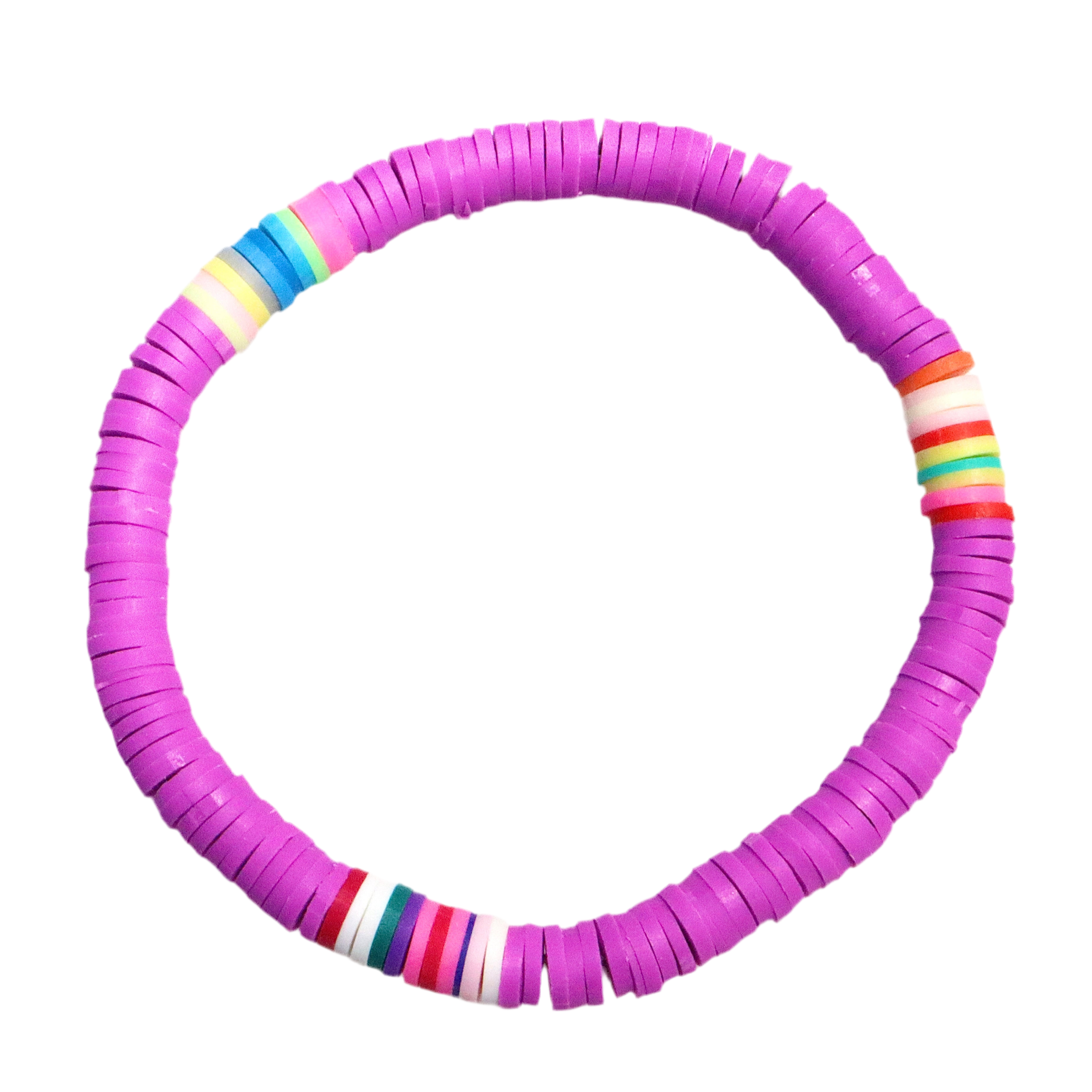 Purple Multicolor Clay Bracelet