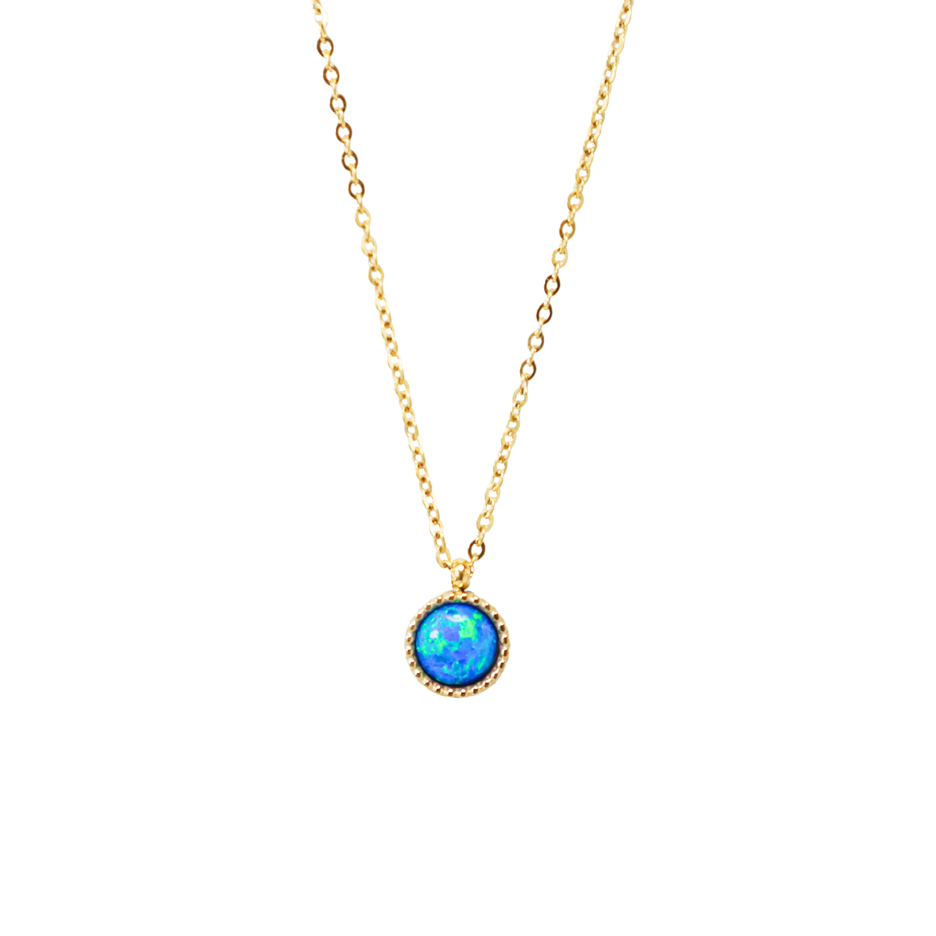 Dainty Australian Blue Opal Necklace