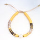 Fall Tone Clay & Pearl Adjustable Bracelet